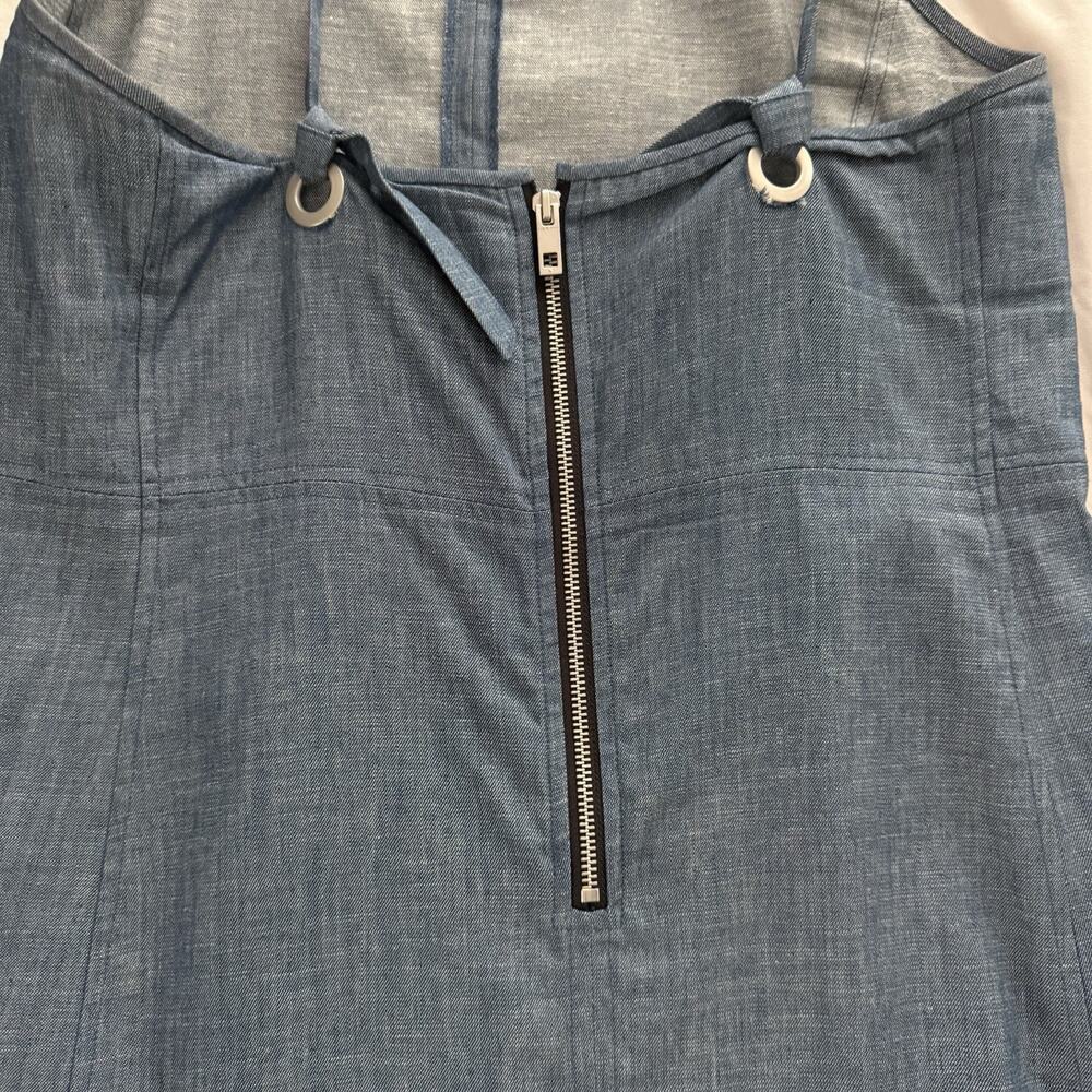 Rag & Bone Soft Denim Pinafore Overall Dress A-Line Zipper Back 90s Layering 10 - Picture 6 of 15